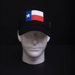 All black Texas trucker hat